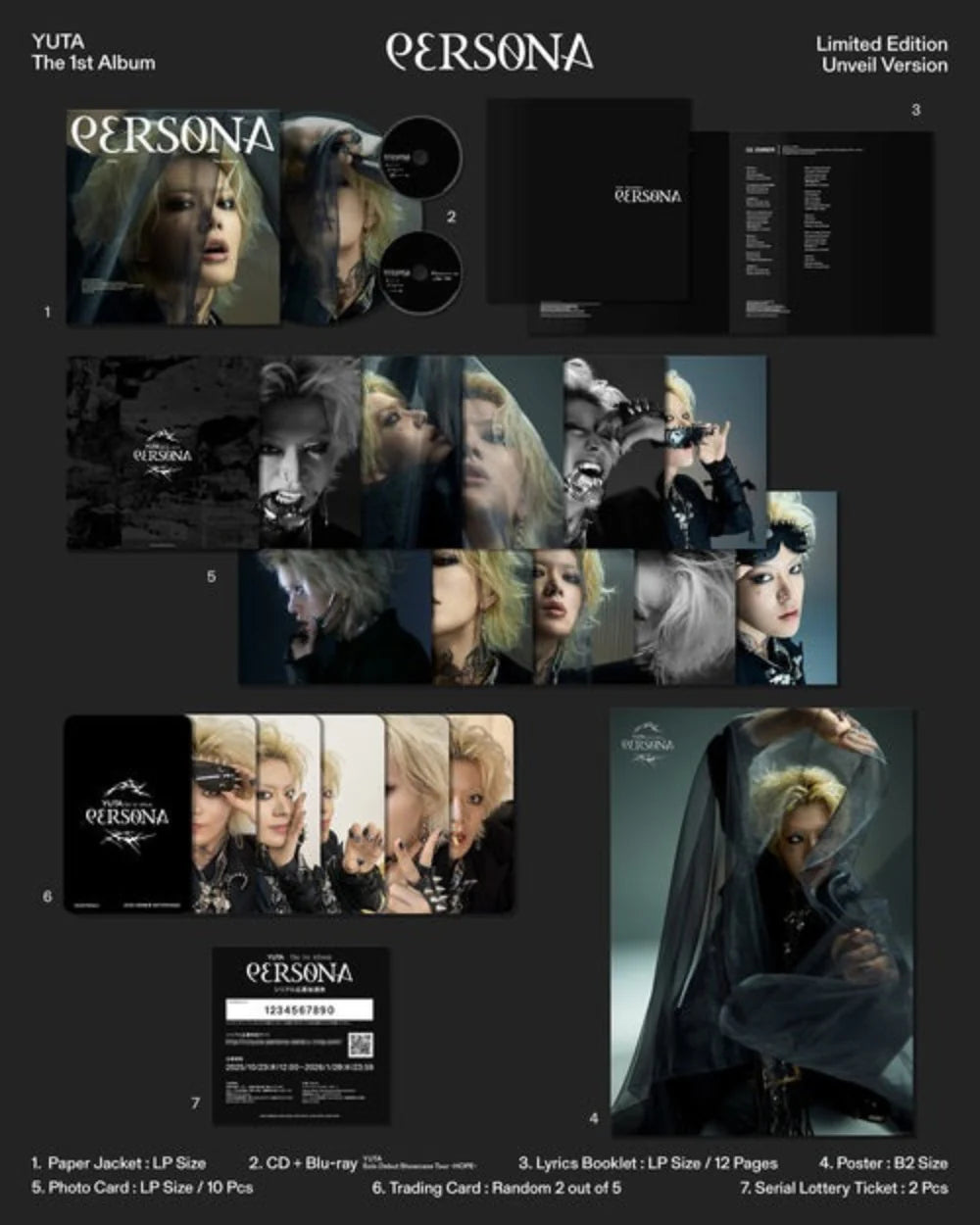 NCT127 [YUTA] 1ST JP ALBUM [PERSONA] LIMITED EDTION (UNVEIL VER.) + TOWER RECORD POB