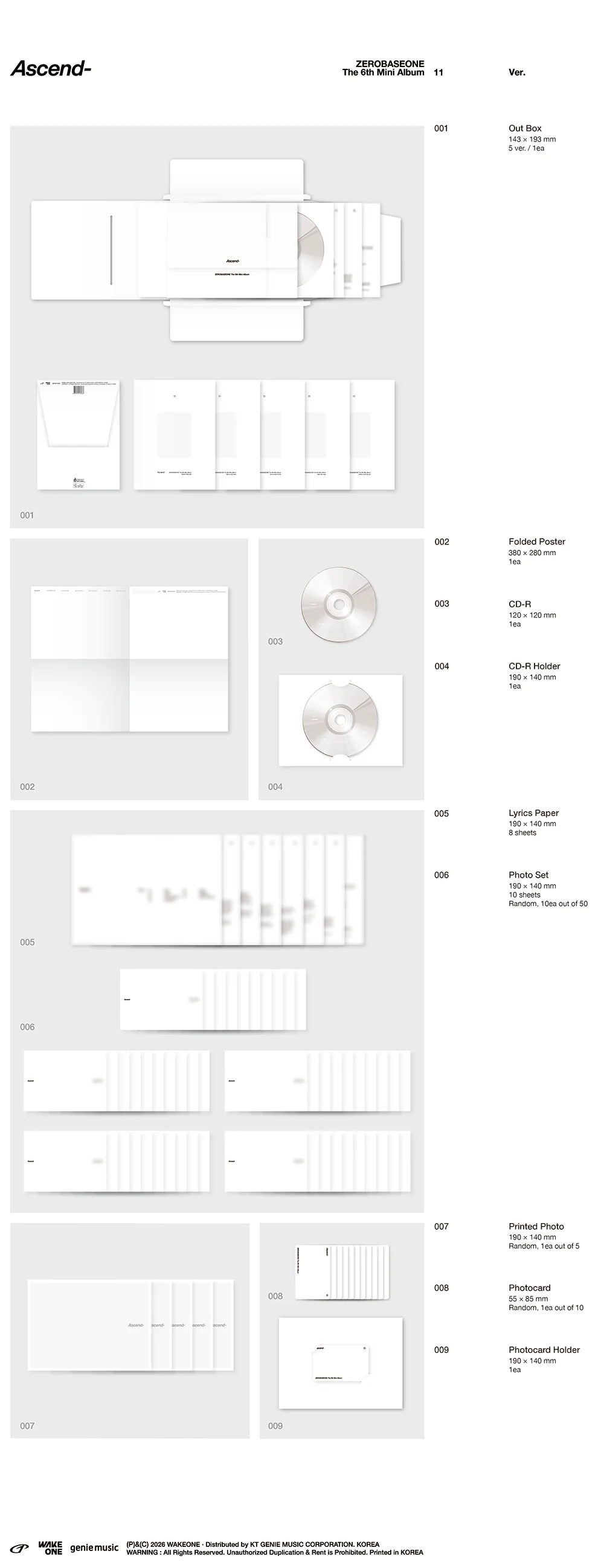 ZEROBASEONE 6TH MINI ALBUM [ASCEND-] 11 VER.